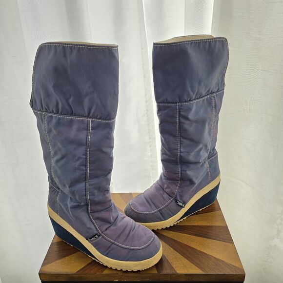 Nordica Shoes - Nordica True Vintage 70s Womens Size 7 Blue Fur Lined Tall Ski Snow Winter Boots